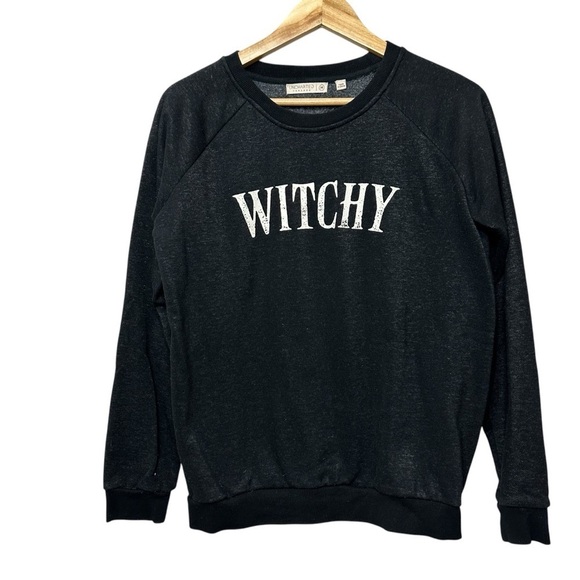 Witchy Classic Fit Cozy Fleece Crew Neck Sweatshirt, Black, Medium - Picture 1 of 5